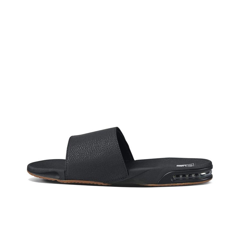 Reef Fanning Slide Mens Bottle Opener Sandal, Arch Support, Durable Outsole, Water Friendly, Black/Silver, 8 - Image 4